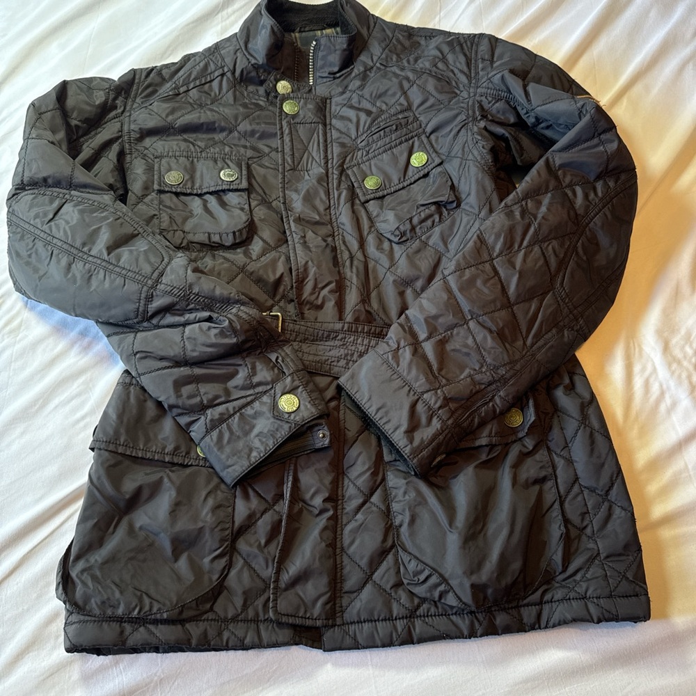 Superdry Motorbike Quilted Plaid Lining Jacket
